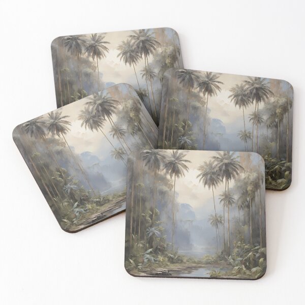 Item preview, A small river in the rainforest, vintage oil painting designed and sold by CreativeSparkzz.
