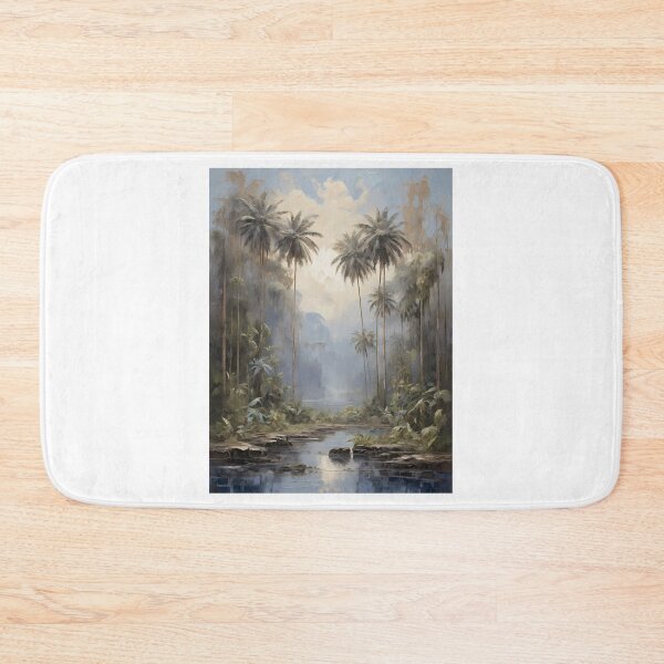 Item preview, A small river in the rainforest, vintage oil painting designed and sold by CreativeSparkzz.