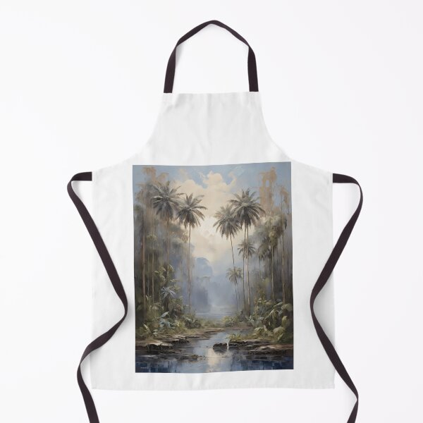 Item preview, A small river in the rainforest, vintage oil painting designed and sold by CreativeSparkzz.