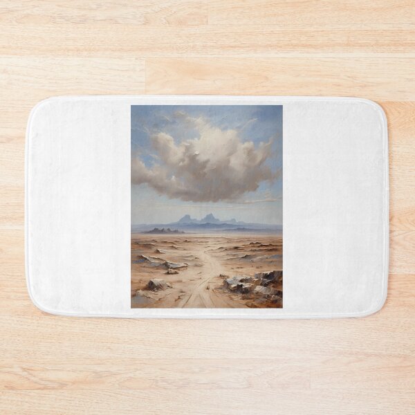 Item preview, A desert landscape with mountains in the background, vintage oil painting designed and sold by CreativeSparkzz.