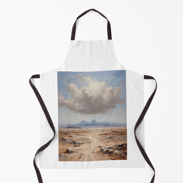 Item preview, A desert landscape with mountains in the background, vintage oil painting designed and sold by CreativeSparkzz.