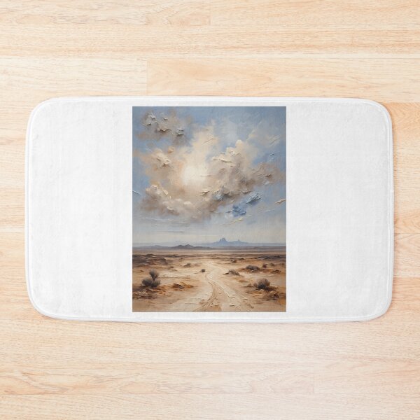 Item preview, A desert landscape with mountains in the background, vintage oil painting designed and sold by CreativeSparkzz.