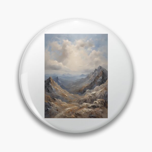 Item preview, A mountain landscape with high peaks, vintage oil painting designed and sold by CreativeSparkzz.