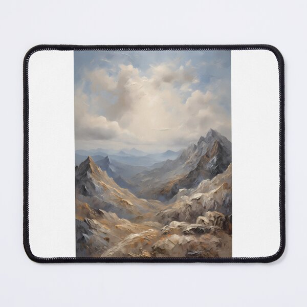 Item preview, A mountain landscape with high peaks, vintage oil painting designed and sold by CreativeSparkzz.