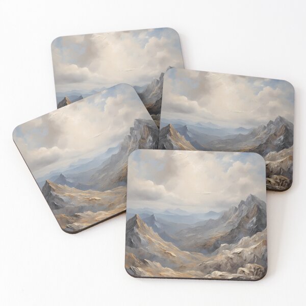 Item preview, A mountain landscape with high peaks, vintage oil painting designed and sold by CreativeSparkzz.
