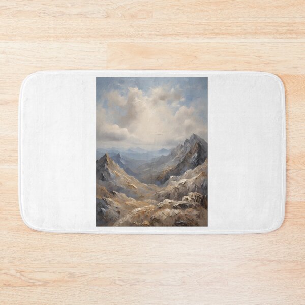 Item preview, A mountain landscape with high peaks, vintage oil painting designed and sold by CreativeSparkzz.