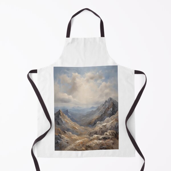 Item preview, A mountain landscape with high peaks, vintage oil painting designed and sold by CreativeSparkzz.