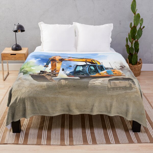 Item preview, Excavator Watercolor Art in Sand designed and sold by jendrip.