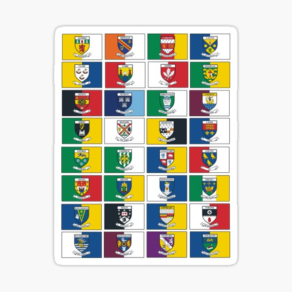 Item preview, The 32 Counties of Ireland - Flags and Crests designed and sold by REAL IRISH GIFTS.