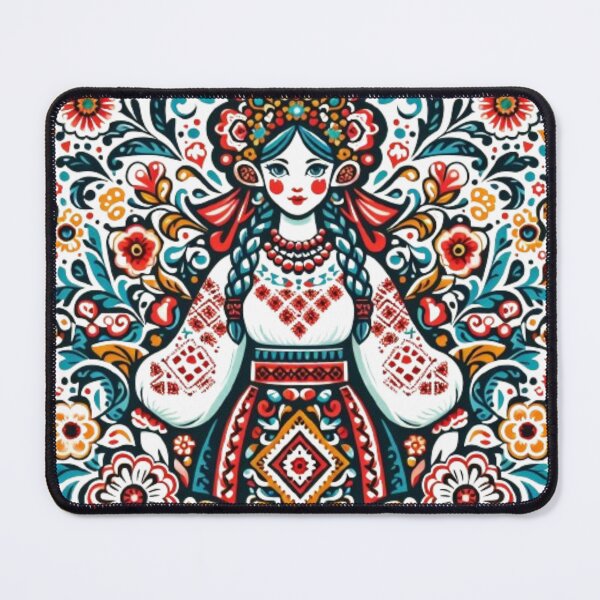 Item preview, Ukrainian ethnic pattern Ukrainian woman among flowers designed and sold by JaroDesign2023.