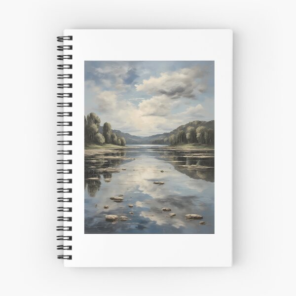 Item preview, An idyllic lake landscape, vintage oil painting designed and sold by CreativeSparkzz.