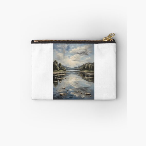 Item preview, An idyllic lake landscape, vintage oil painting designed and sold by CreativeSparkzz.