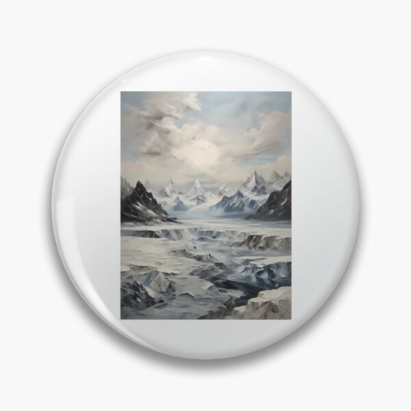 Item preview, An arctic mountain landscape with glaciers, vintage oil painting designed and sold by CreativeSparkzz.