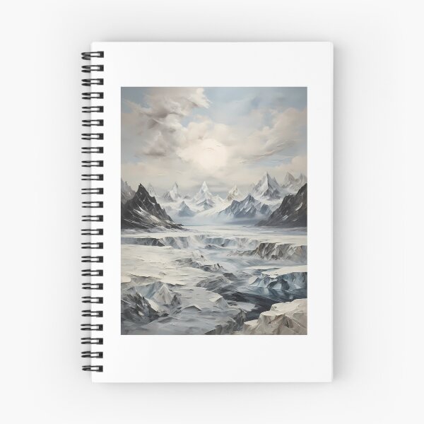 Item preview, An arctic mountain landscape with glaciers, vintage oil painting designed and sold by CreativeSparkzz.