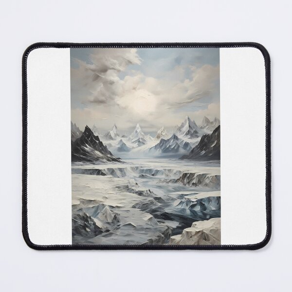 Item preview, An arctic mountain landscape with glaciers, vintage oil painting designed and sold by CreativeSparkzz.