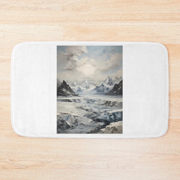 Item preview, An arctic mountain landscape with glaciers, vintage oil painting designed and sold by CreativeSparkzz.