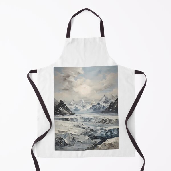 Item preview, An arctic mountain landscape with glaciers, vintage oil painting designed and sold by CreativeSparkzz.