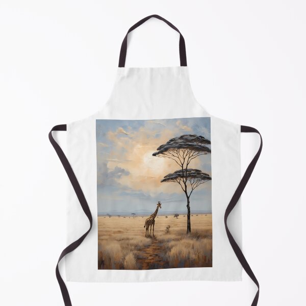 Item preview, A giraffe in the savannah of Africa, vintage oil painting designed and sold by CreativeSparkzz.