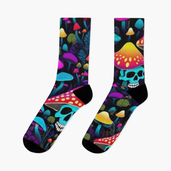 Item preview, Psychedelic Mushrooms and Skulls designed and sold by TheDarkWardrobe.