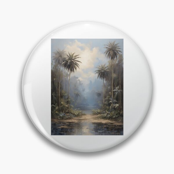Item preview, A small river in the rainforest, vintage oil painting designed and sold by CreativeSparkzz.