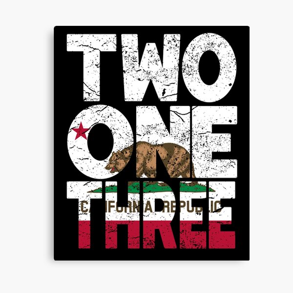 213 Area Code California Republic Flag Canvas Print