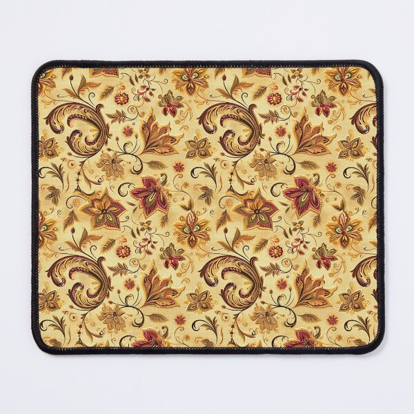 Item preview, Indian Flower Blooms of Floral Elegance with Paisley Accents Tan Yellow designed and sold by PHZTees.