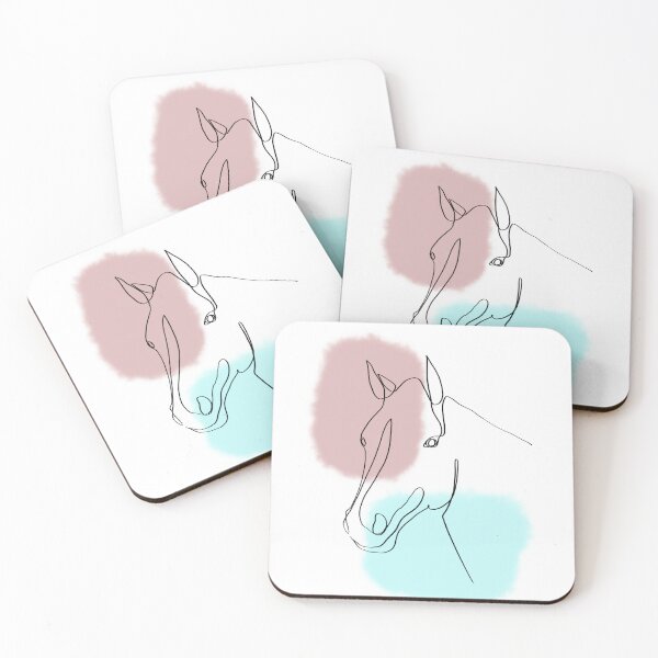 Item preview, One line Horse with watercolors designed and sold by MonikaLauda.
