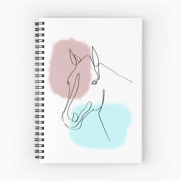 Item preview, One line Horse with watercolors designed and sold by MonikaLauda.