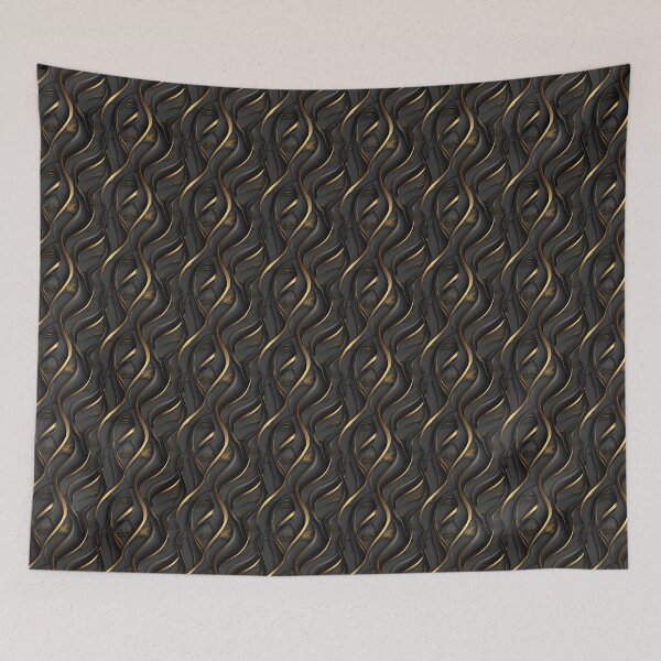 Item preview, Acentos lujosos de decoración atemporal en conjunto negro, dorado y remolinos designed and sold by PHZTees.
