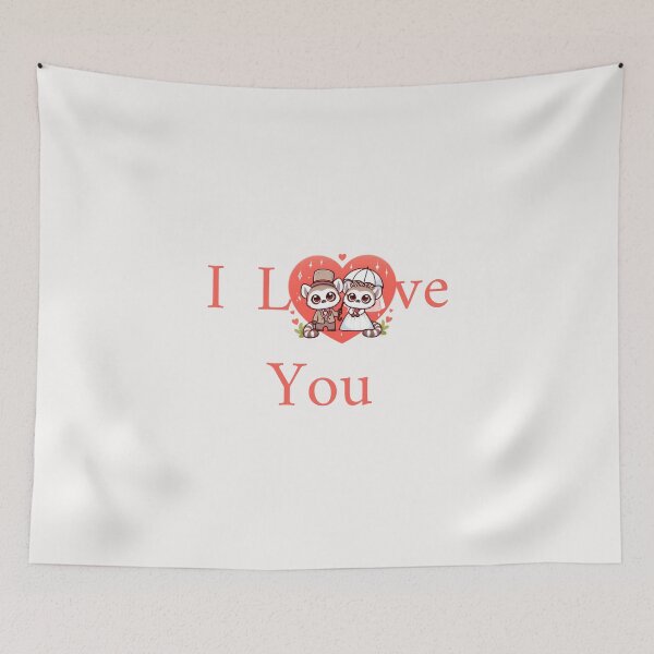 Item preview, Cute Lemur Couple I Love You designed and sold by LemuellTrends.