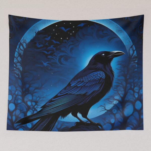 Item preview, An Ominous Blue Raven Gothic Art designed and sold by TheDarkWardrobe.