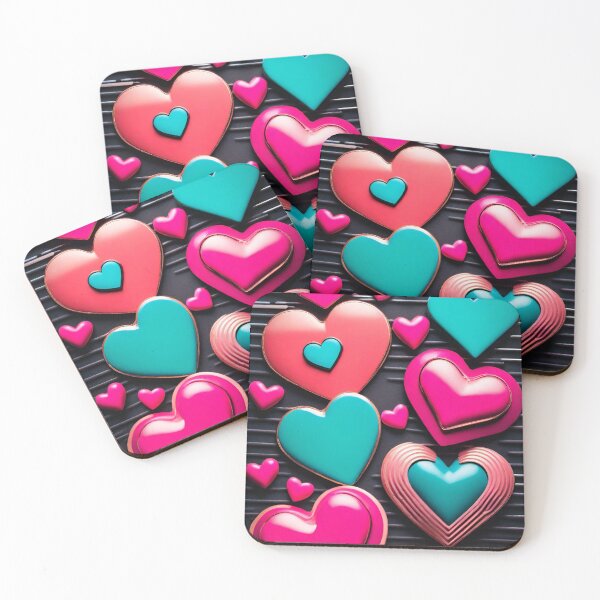 Item preview, 3D Big Love Glossy Hearts 80s Retro Chic designed and sold by Kayley  |  QuintaDaColherArtes.