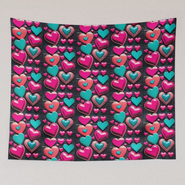 Item preview, 3D Big Love Glossy Hearts 80s Retro Chic designed and sold by Kayley  |  QuintaDaColherArtes.
