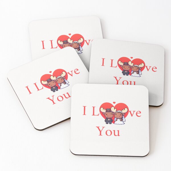 Item preview, Cute Moose Couple I Love You designed and sold by LemuellTrends.