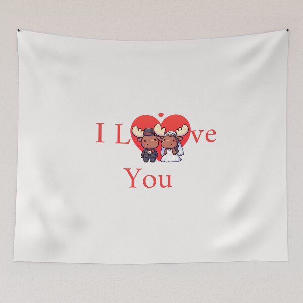 Item preview, Cute Moose Couple I Love You designed and sold by LemuellTrends.