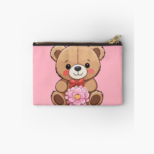 Item preview, Cute little teddy bear with flower designed and sold by StickerLab4.
