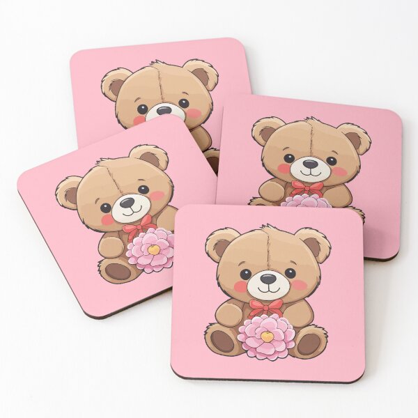 Item preview, Cute little teddy bear with flower designed and sold by StickerLab4.