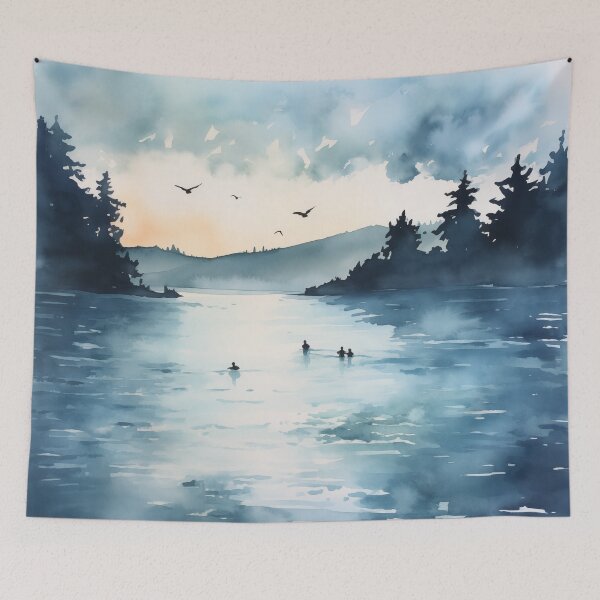 Item preview, Wild Swimmers watercolor designed and sold by Tara Neal.