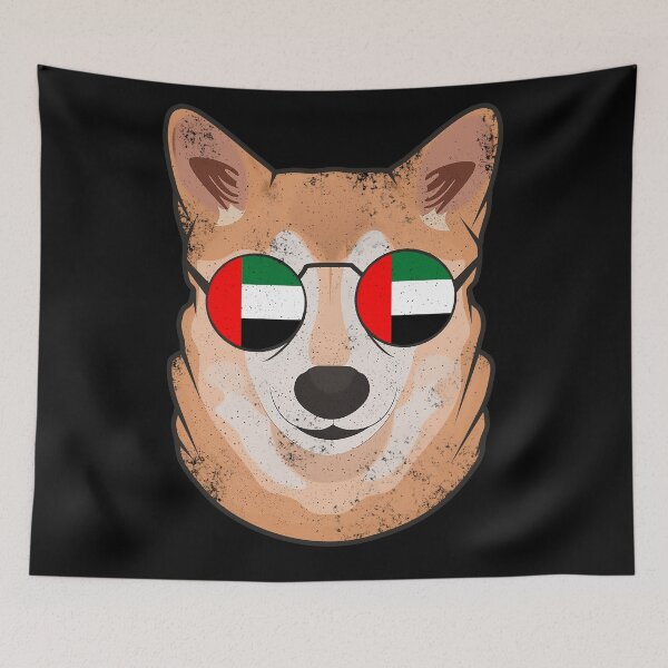 Item preview, Vintage Patriotic Shiba Inu Emirati Flag designed and sold by feether-store.