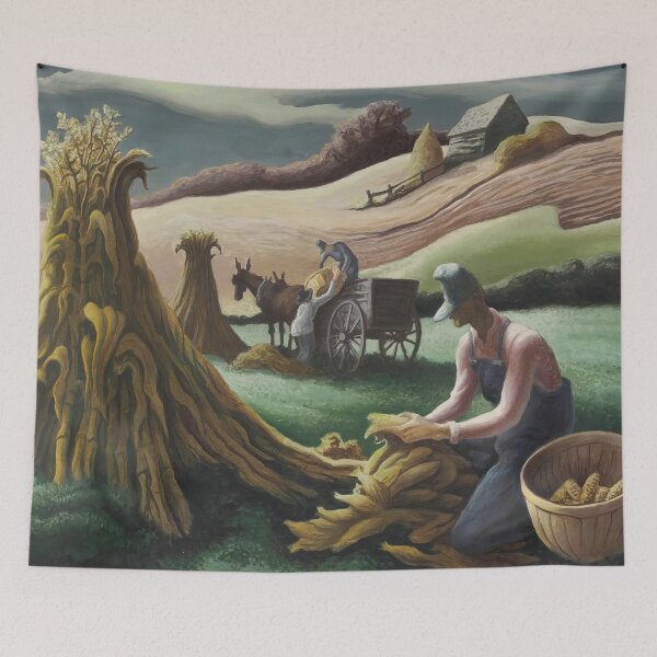 Item preview, Thoma Benton Ozark autumn Thomas Hart Benton paintings designed and sold by Amy-Hamilton.