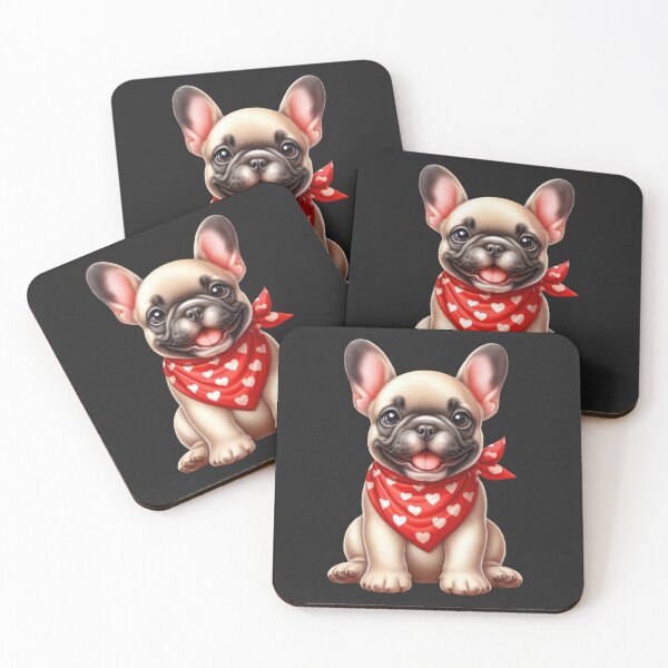 Item preview, French Bulldog Cute Dogs with Red Bandana designed and sold by BerryBlaze.