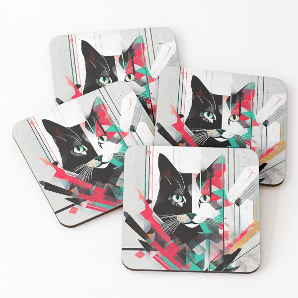 Item preview, Abstract Feline Flair: Geometric Cat Portrait designed and sold by bsilvia.