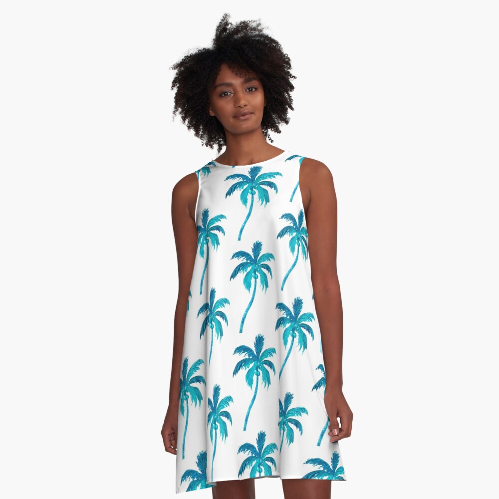 Coconut Palm Tree A-Line Dress