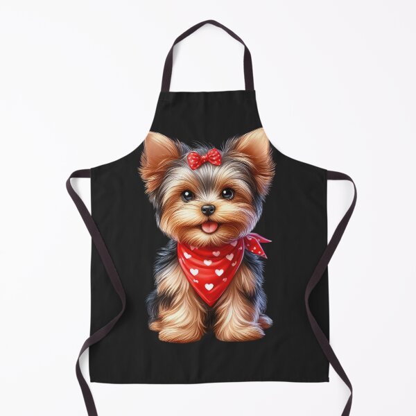 Item preview, Yorkshire Terrier Cute Dogs with Red Bandana designed and sold by BerryBlaze.