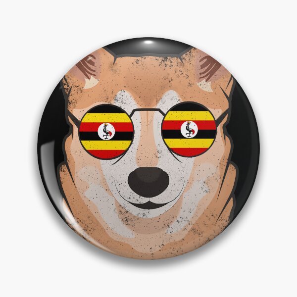 Item preview, Vintage Patriotic Shiba Inu Ugandan Flag designed and sold by feether-store.
