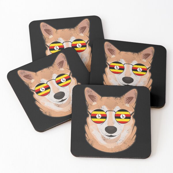 Item preview, Vintage Patriotic Shiba Inu Ugandan Flag designed and sold by feether-store.