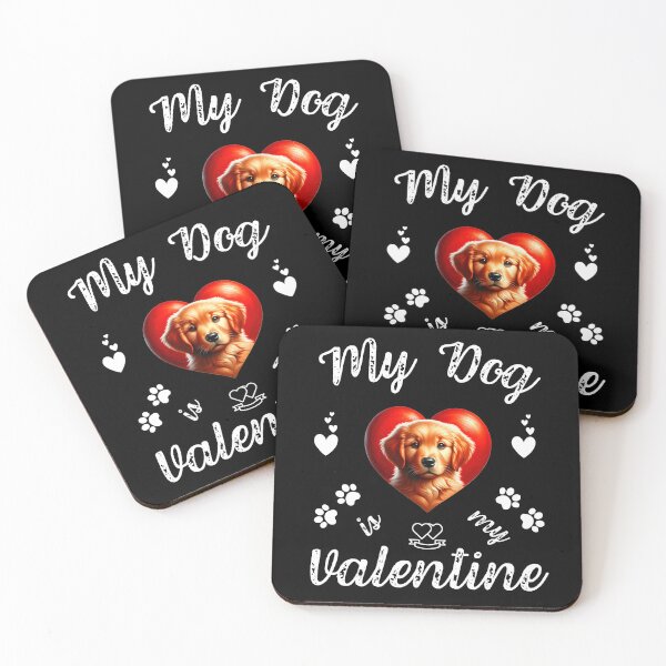 Item preview, My Dog is my Valentine | Golden Retriever Puppy Valentine Heart designed and sold by TheMostLikely.
