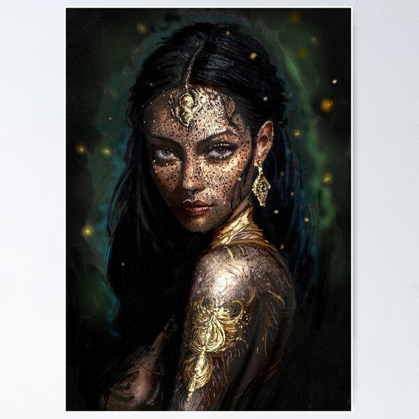 Item preview, Golden woman portrait designed and sold by R3mus.