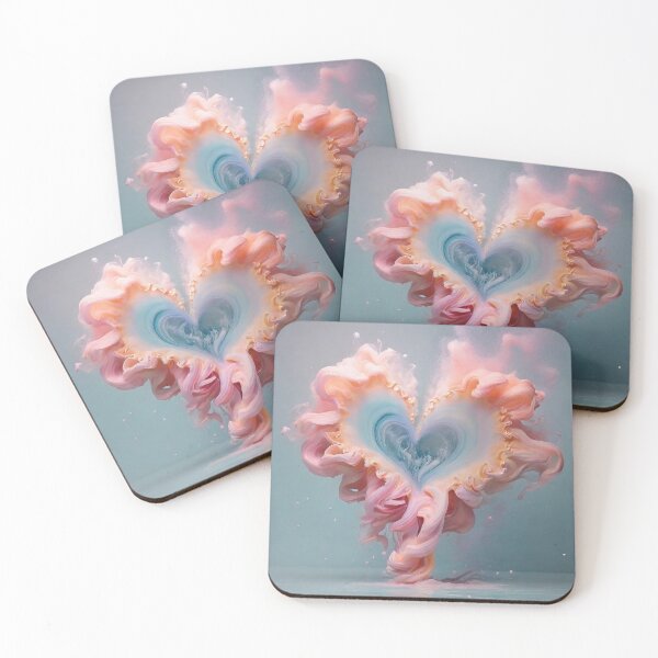 Item preview, Pink and blue heart surrounded by suspended powder designed and sold by artprint360.