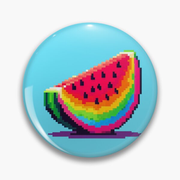 Item preview, Rainbow Watermelon Slice Pixel Art designed and sold by DakaPixelArt.